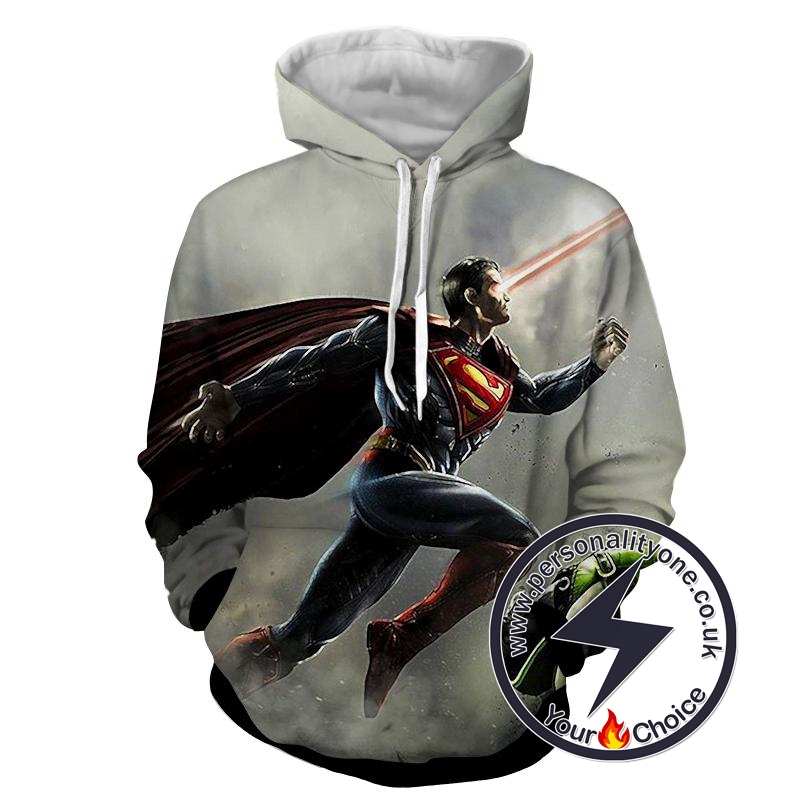 Superman Laser Action Flying 3D - Superman Sweat Shirt - Superman Hoodies